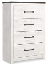 Gerridan White Gray Chest of Drawers side angle view