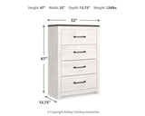 Gerridan White/Gray Panel Bedroom Set dimension view