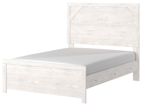Gerridan White and Gray Full Panel Bed front angle