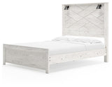 Gerridan White Gray Queen Panel Bed alternate side angled view