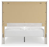 Gerridan White Gray Queen Panel Bed rear angled view showing back of footboard