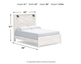 Gerridan White/Gray Panel Bedroom Set dimension view
