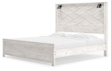 Gerridan White Gray King Panel Bed alternate side angle