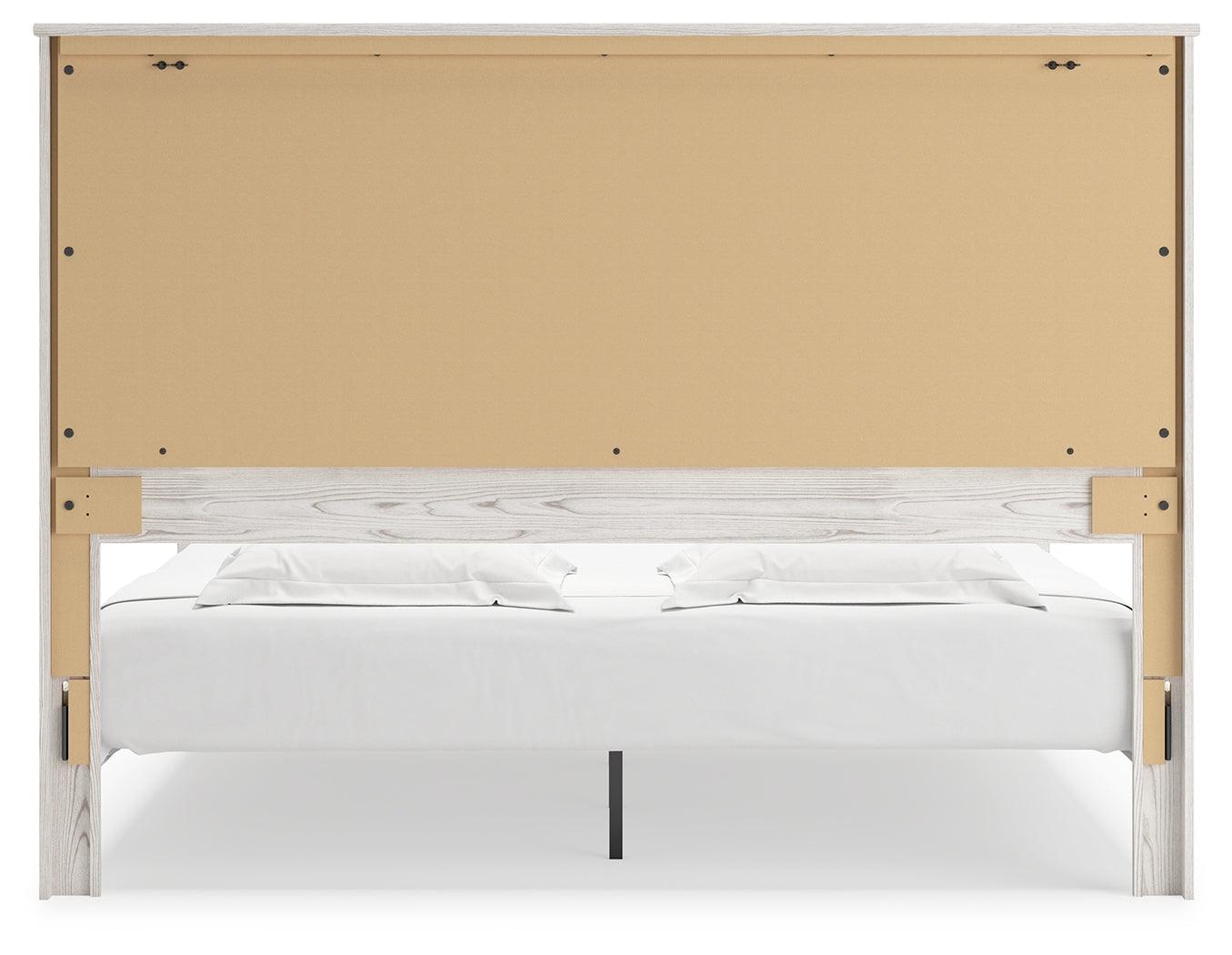 Gerridan White Gray King Panel Bed back view