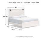 Gerridan White/Gray Panel Bedroom Set dimension view