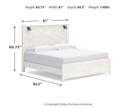 Gerridan White/Gray Panel Bedroom Set dimension view