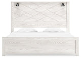 Gerridan White Gray King Panel Bed head on view