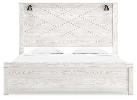 Gerridan White Gray King Panel Bed head on view