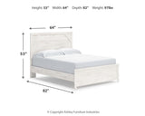 Gerridan White/Gray Panel Bedroom Set dimension view