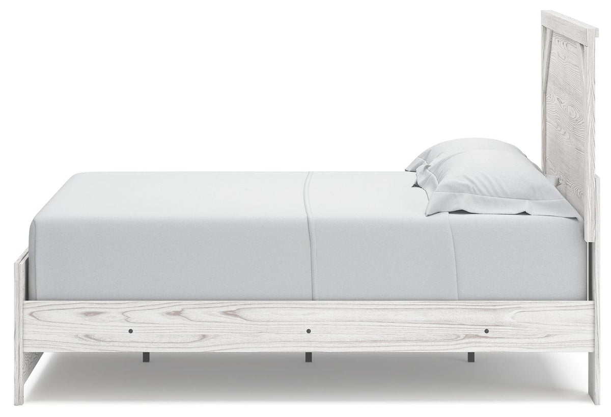 Gerridan White Gray Queen Panel Bed alternate side angle