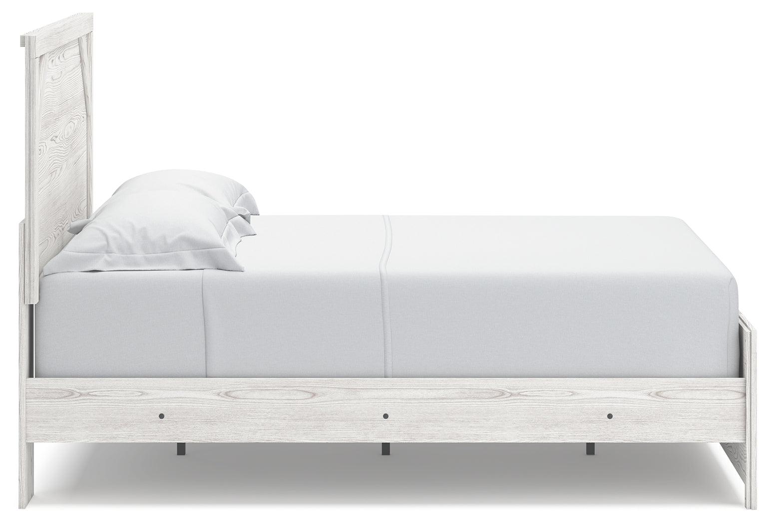 Gerridan White Gray Queen Panel Bed side profile