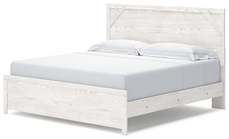 Gerridan White Gray King Panel Bed front angle view
