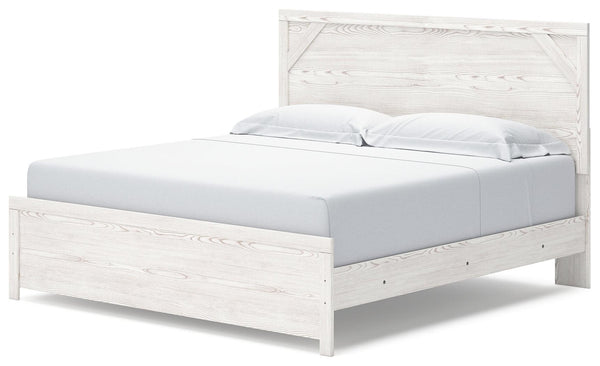Gerridan White Gray King Panel Bed front angle view