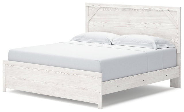 Gerridan White Gray King Panel Bed front angle view