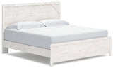 Gerridan White Gray King Panel Bed side angle view