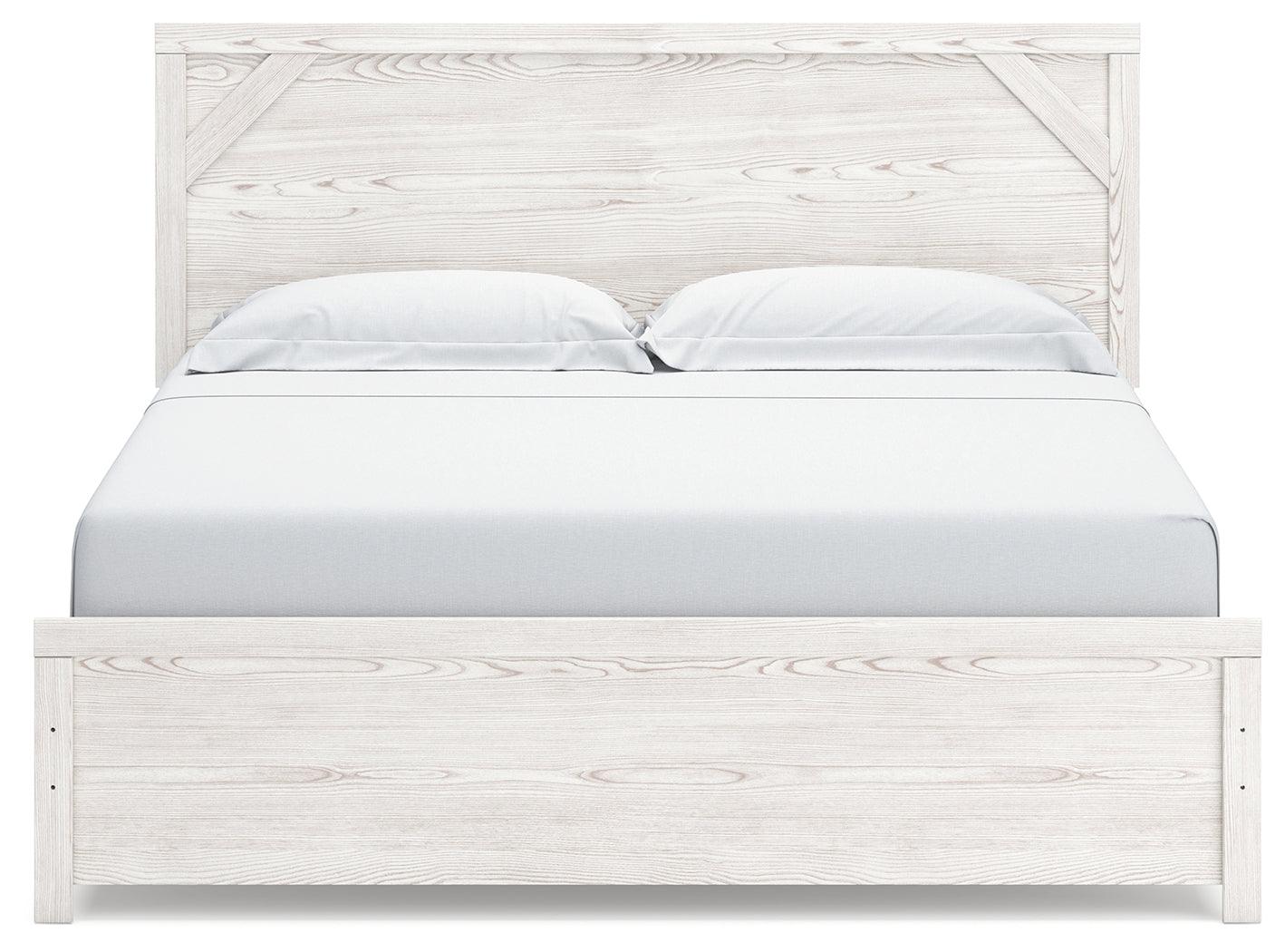 Gerridan White Gray King Panel Bed full front view