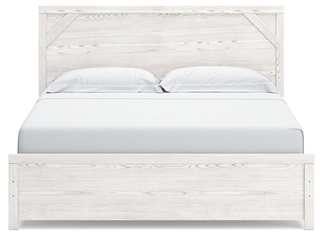 Gerridan White Gray King Panel Bed full front view