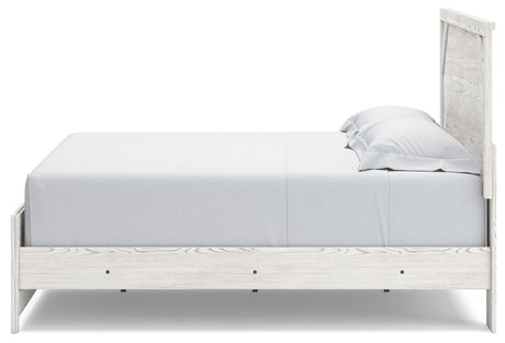 Gerridan White Gray King Panel Bed side alternate angle