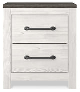 Top down view showing nightstand surface