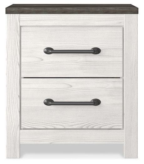 Top down view showing nightstand surface