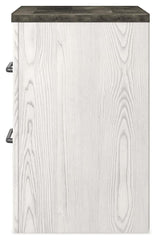 Close-up of Gerridan nightstand large dark handles