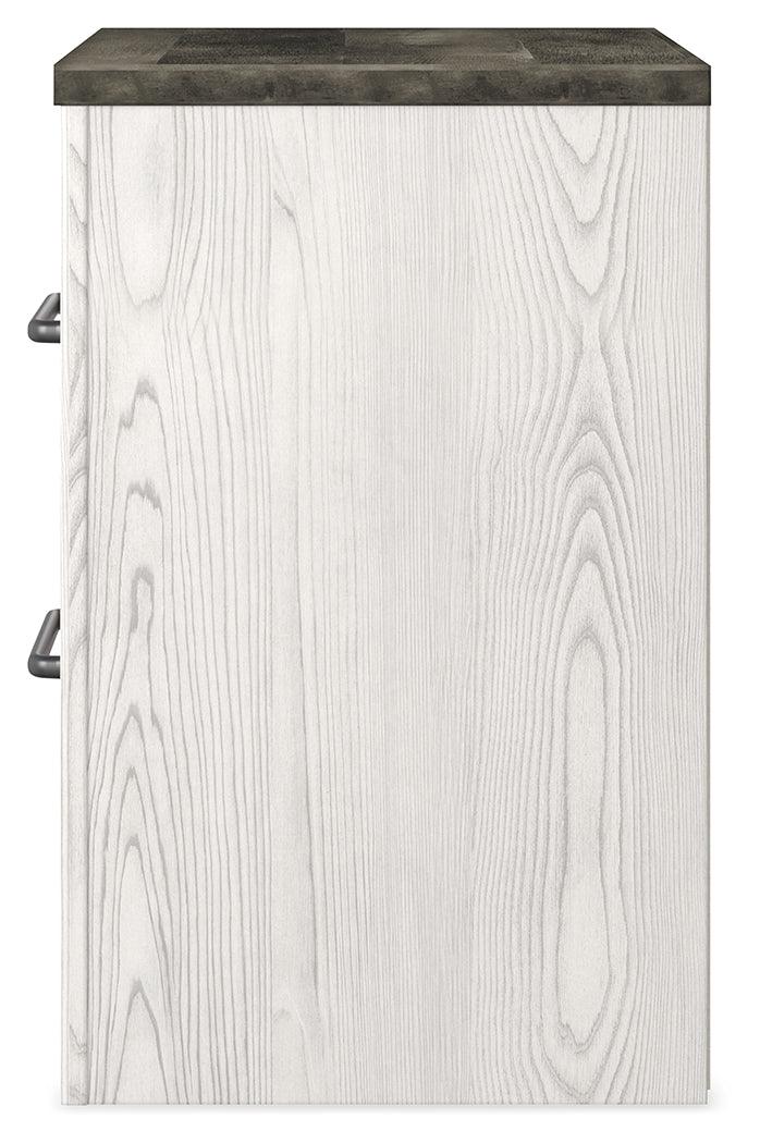 Close-up of Gerridan nightstand large dark handles