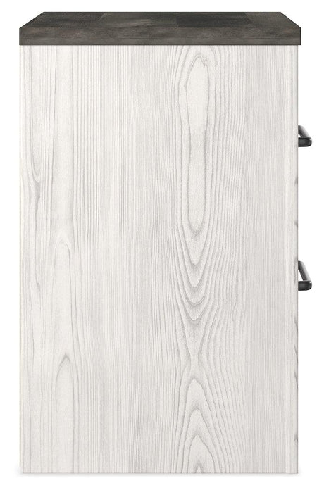 Back view of Gerridan nightstand showing sturdy build