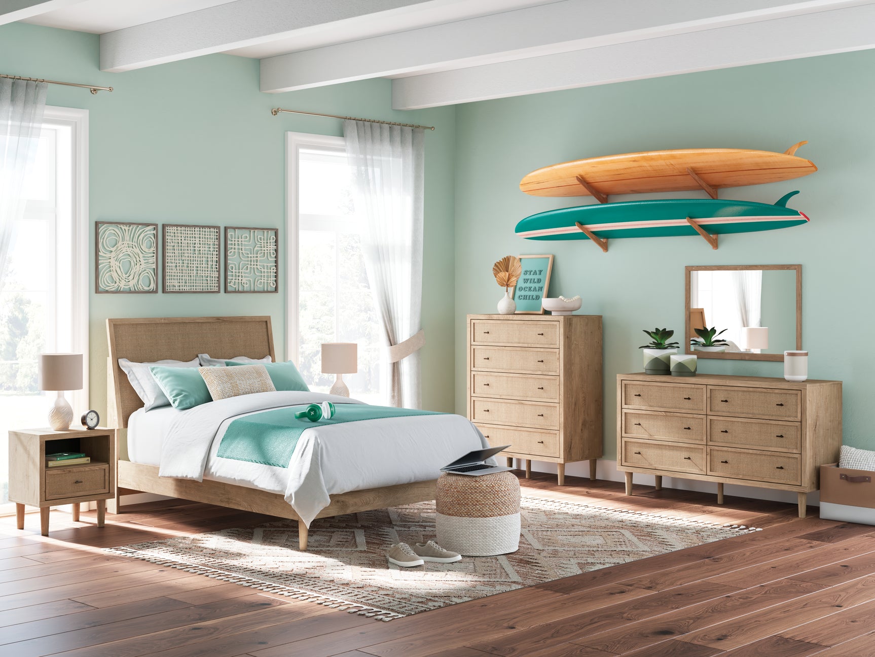 Cielden Bed showroom setting