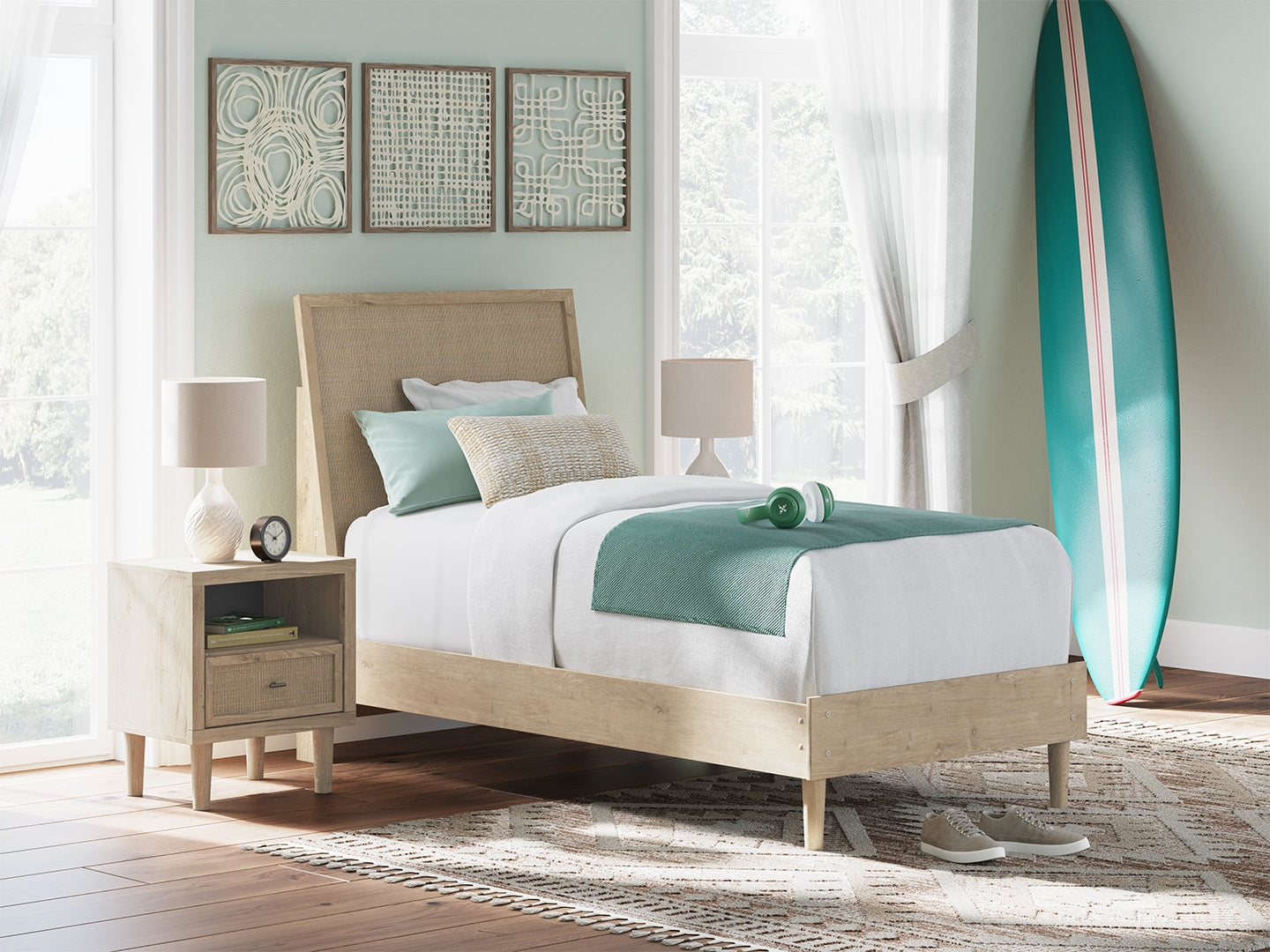 Cielden Two-tone Twin Panel Bed