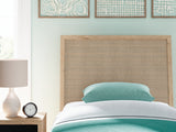 Detail of headboard panel with textured finish
