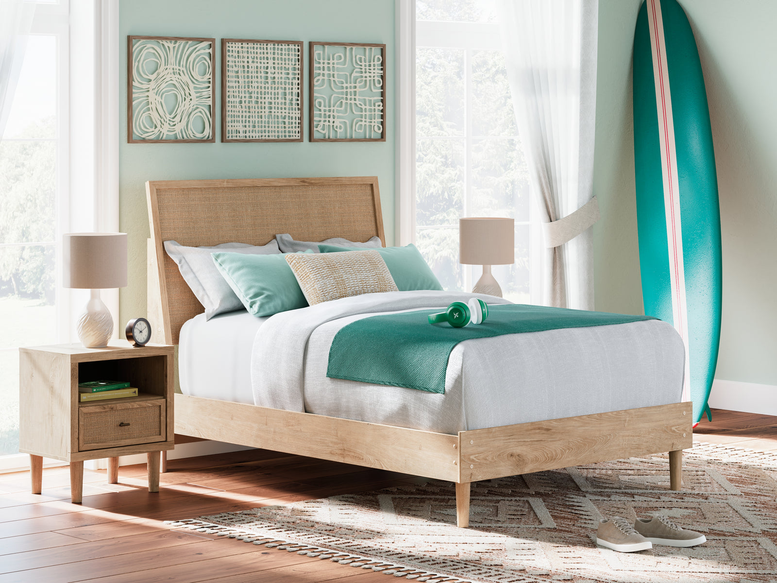 Cielden Two-tone Full Panel Bed
