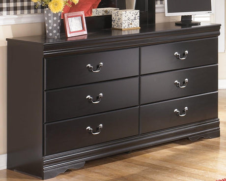 Huey Vineyard Black Dresser by Ashley - angled front view