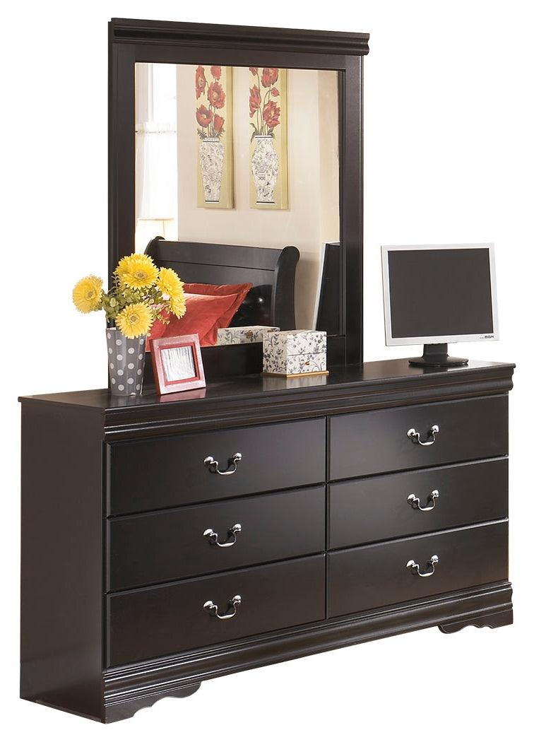 Huey Vineyard Black Dresser front view with mirror