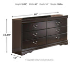Huey Vineyard Black Dresser dimension illustration