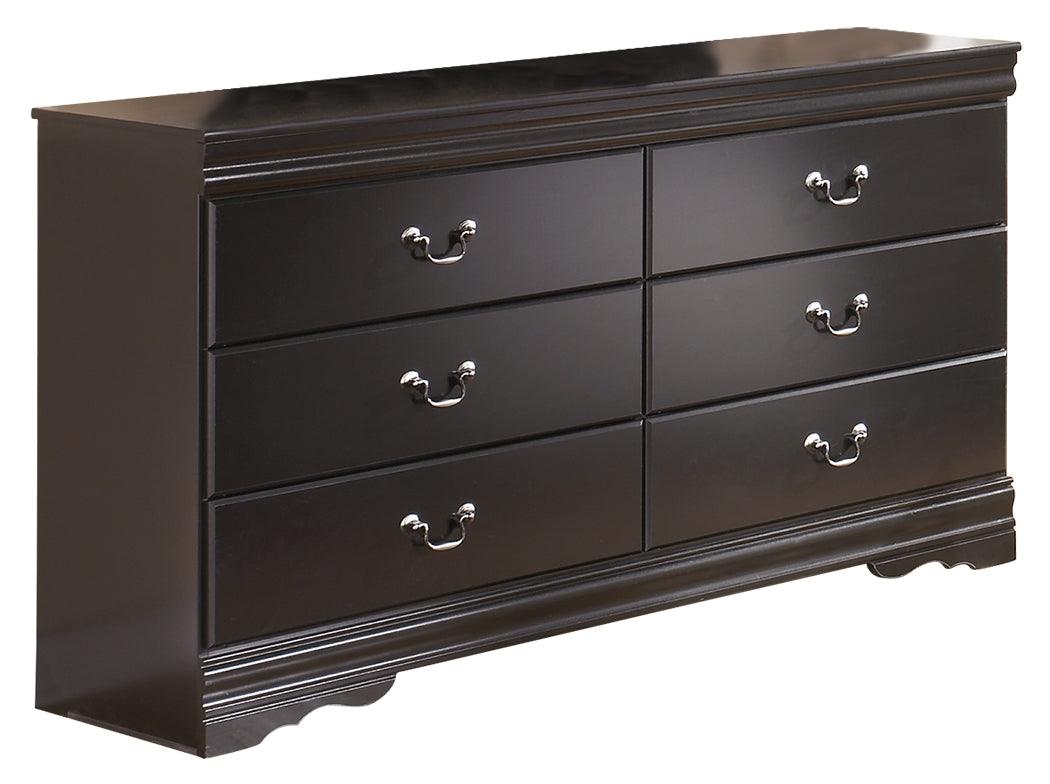 Huey Vineyard Black Dresser with close-up on hardware