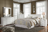 Anarasia White Dresser and Mirror showing mirror and top surface
