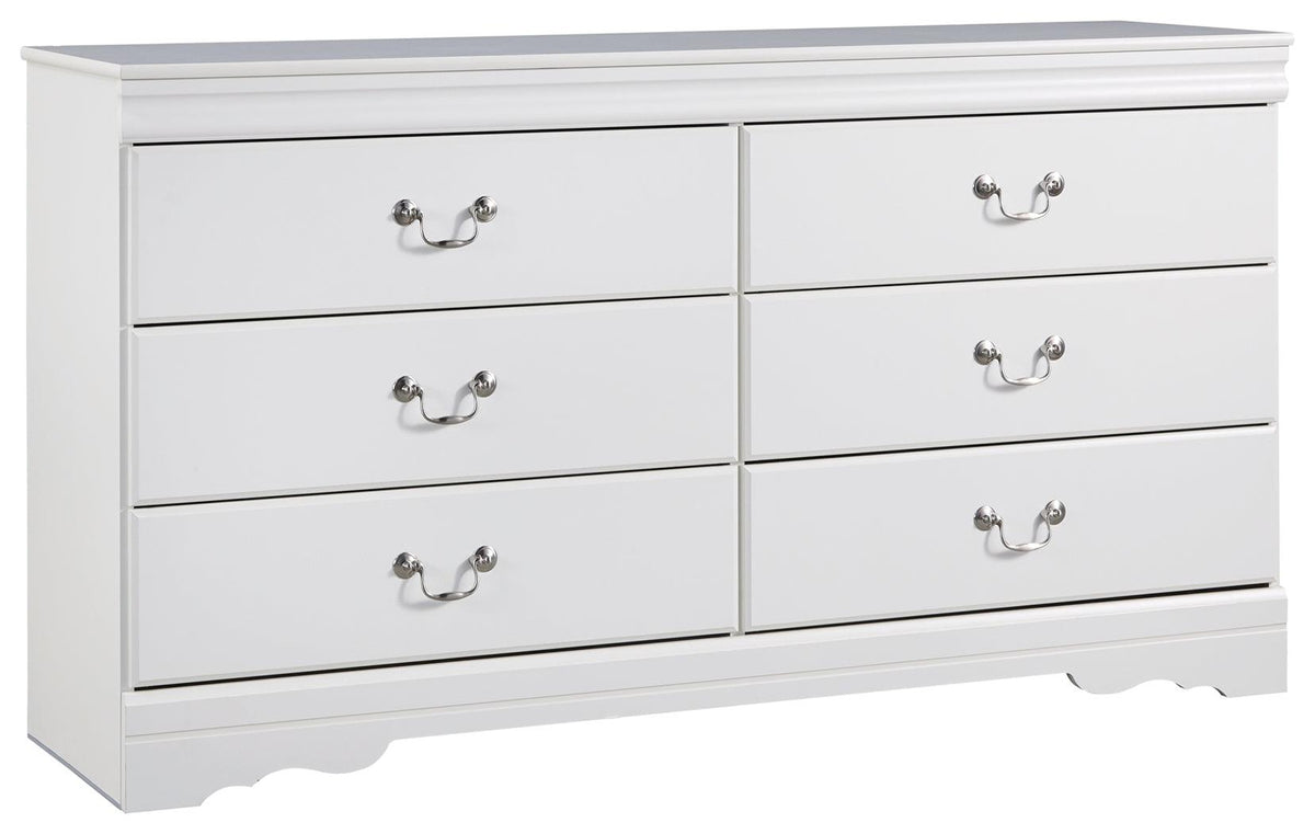Anarasia White Dresser close-up of drawer and hardware details