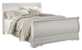 Close-up of carved details on Anarasia Sleigh Bed headboard