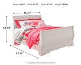 Dimension diagram of Anarasia Full Sleigh Bed