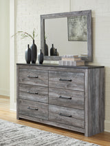 Close-up of large dark-hue handle on Bronyan dresser drawer