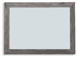 Bronyan Dark Gray Bedroom Mirror front view showing dark gray wood-like frame