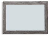 Bronyan Dark Gray Bedroom Mirror front view showing dark gray wood-like frame