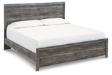 Bronyan Dark Gray King Panel Bed side angle view