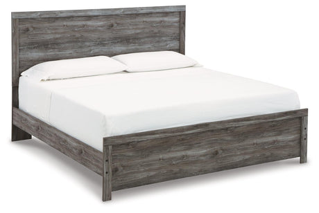 Bronyan Dark Gray King Panel Bed side angle view