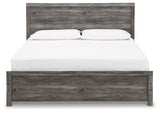 Bronyan Dark Gray King Panel Bed footboard view