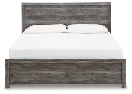 Bronyan Dark Gray King Panel Bed footboard view