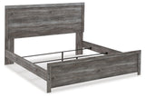 Bronyan Dark Gray King Panel Bed headboard close up