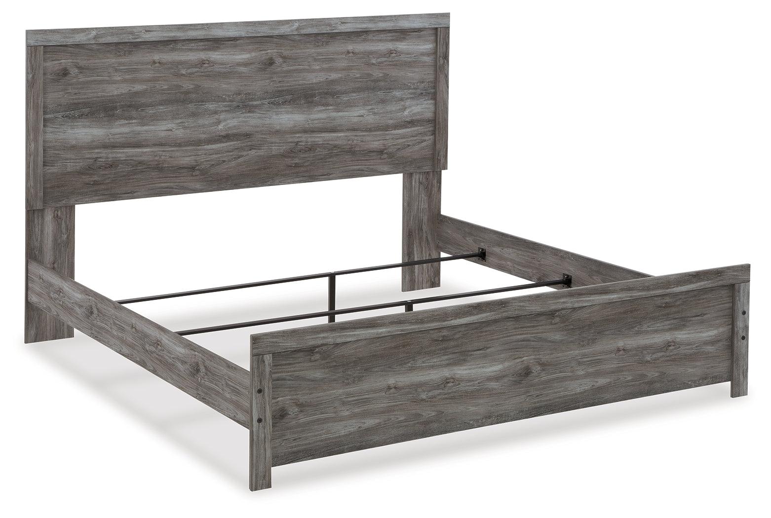 Bronyan Dark Gray King Panel Bed headboard close up
