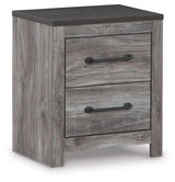 Bronyan Dark Gray Nightstand open drawers side view