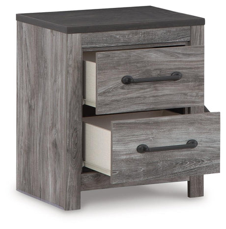 Bronyan Dark Gray Nightstand front view